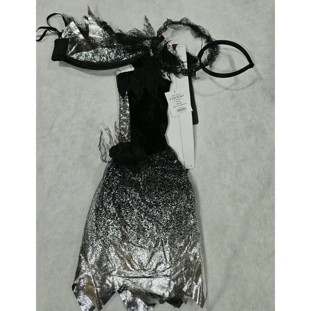 Dark  Angel Costume Girls' S (6/6X) Gothic Angel Halloween Costume LG  Wings